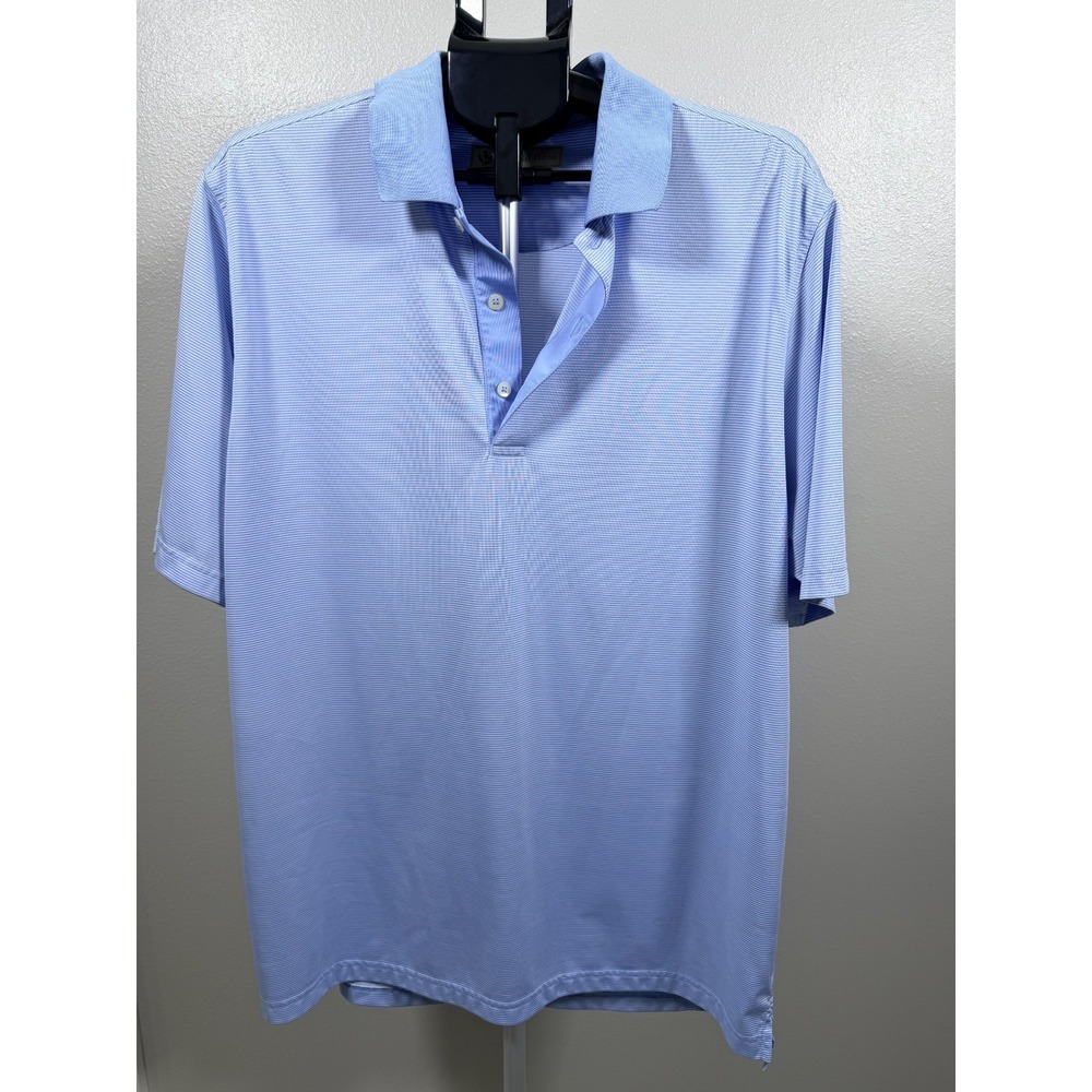 Donald Ross Carrabelle Cup 2017 Polo Shirt Mens Large Blue White Striped Golf